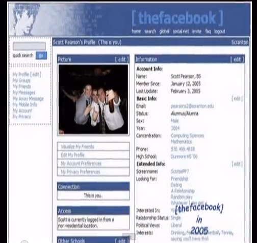 evolution of facebook in 2005