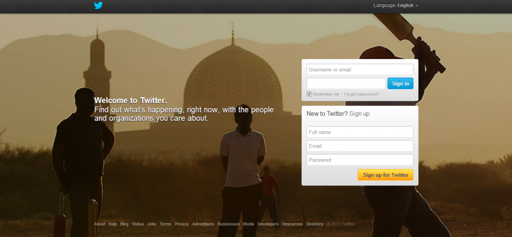 Twitter homepage - evolution of twitter