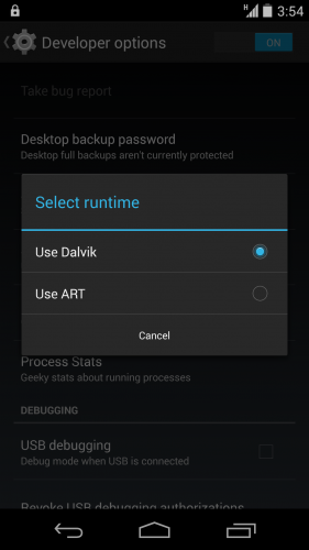 How to make Android faster and select new runtime