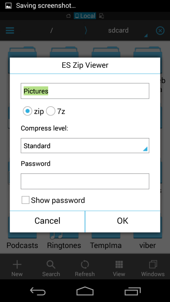 how to open password protected zip file in android