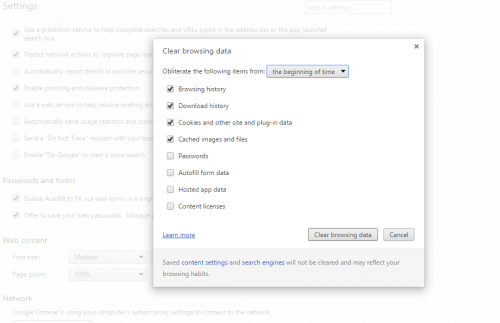 how to make google chrome faster by clearing browsing data