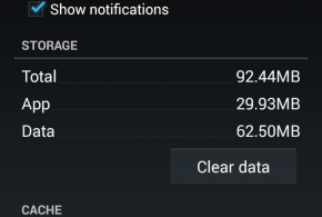 Clear cache Android